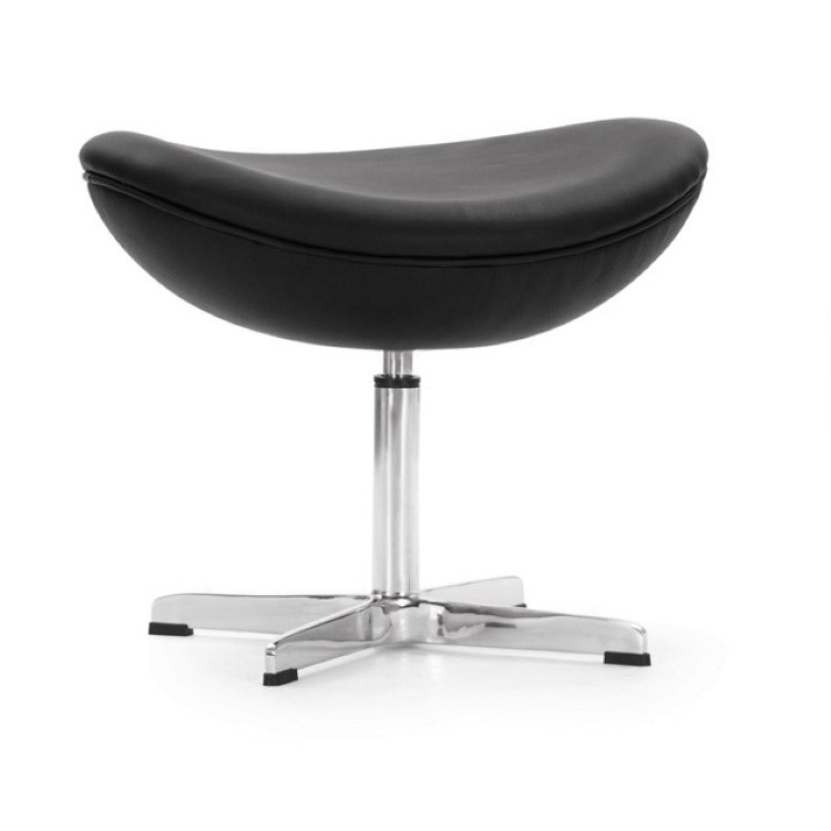 Arne Jacobsen style, Voetenbankje Egg stoel Leder zwart