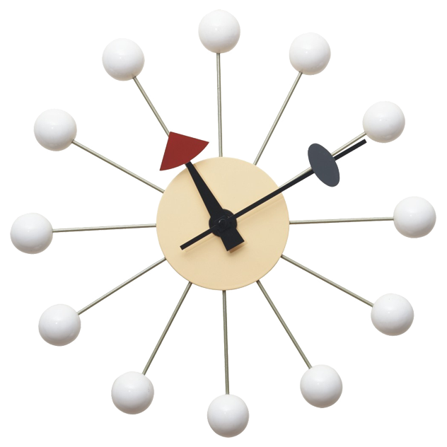 George Nelson style, Wandklok Ball Klok wit