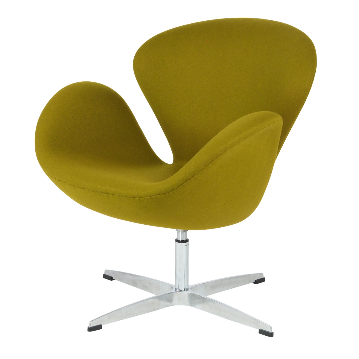 Arne Jacobsen style, Lounge stoel Swan Kasjmier olijfgroen