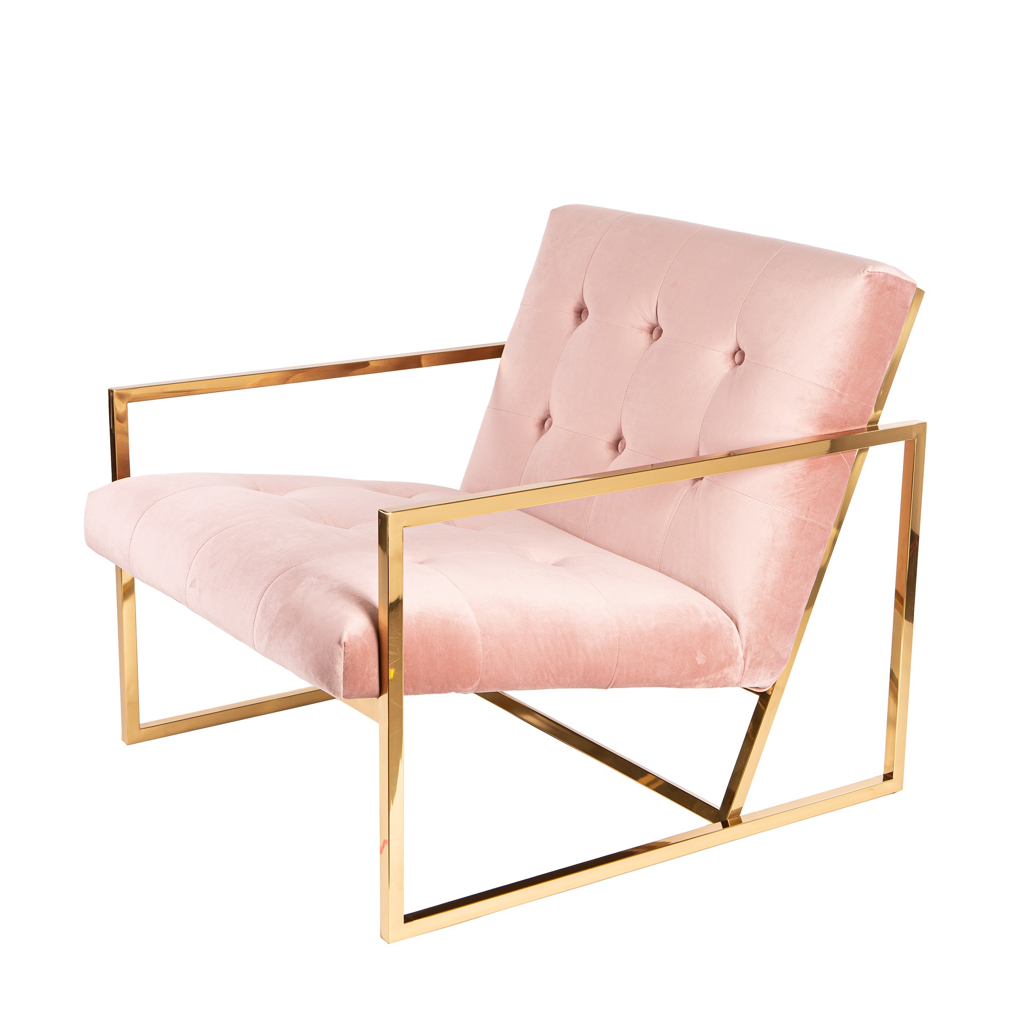 Dominidesign style, Lounge stoel Vintage Velvet Lounge roze