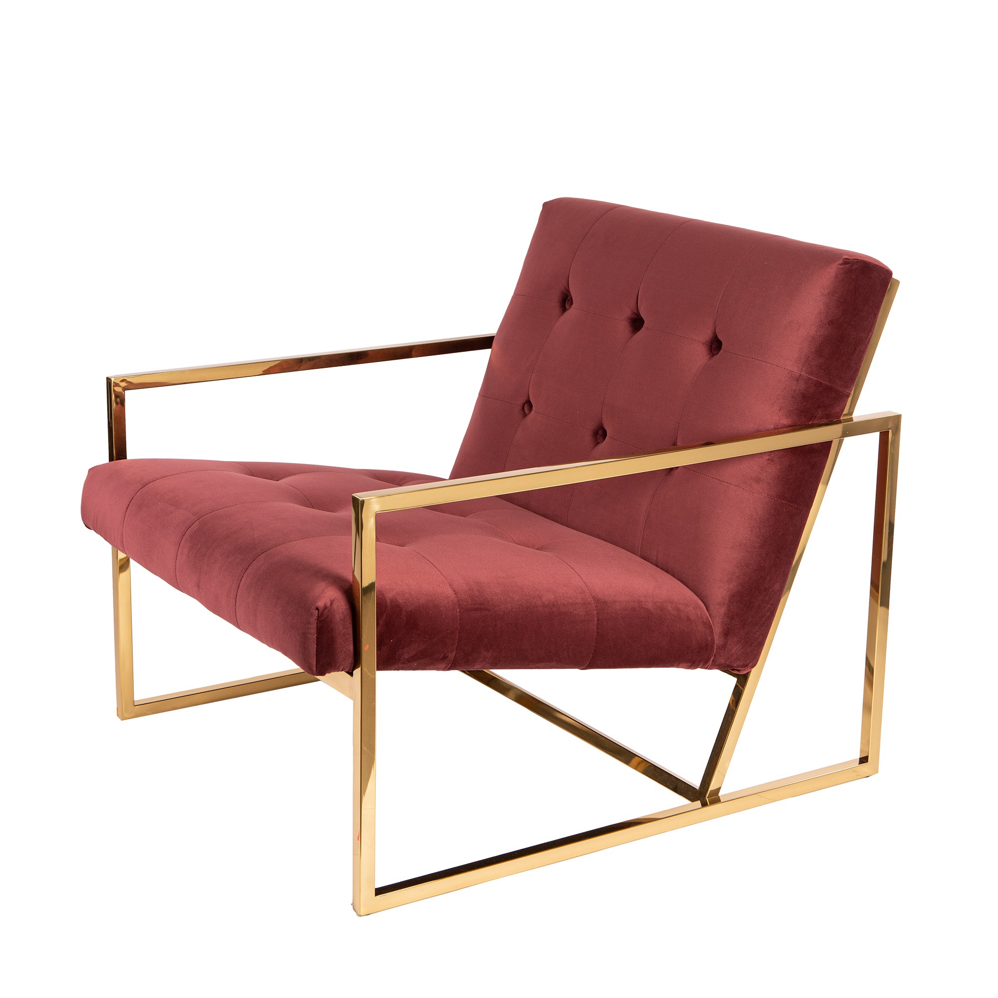 Dominidesign style, Lounge stoel Vintage Velvet Lounge rood
