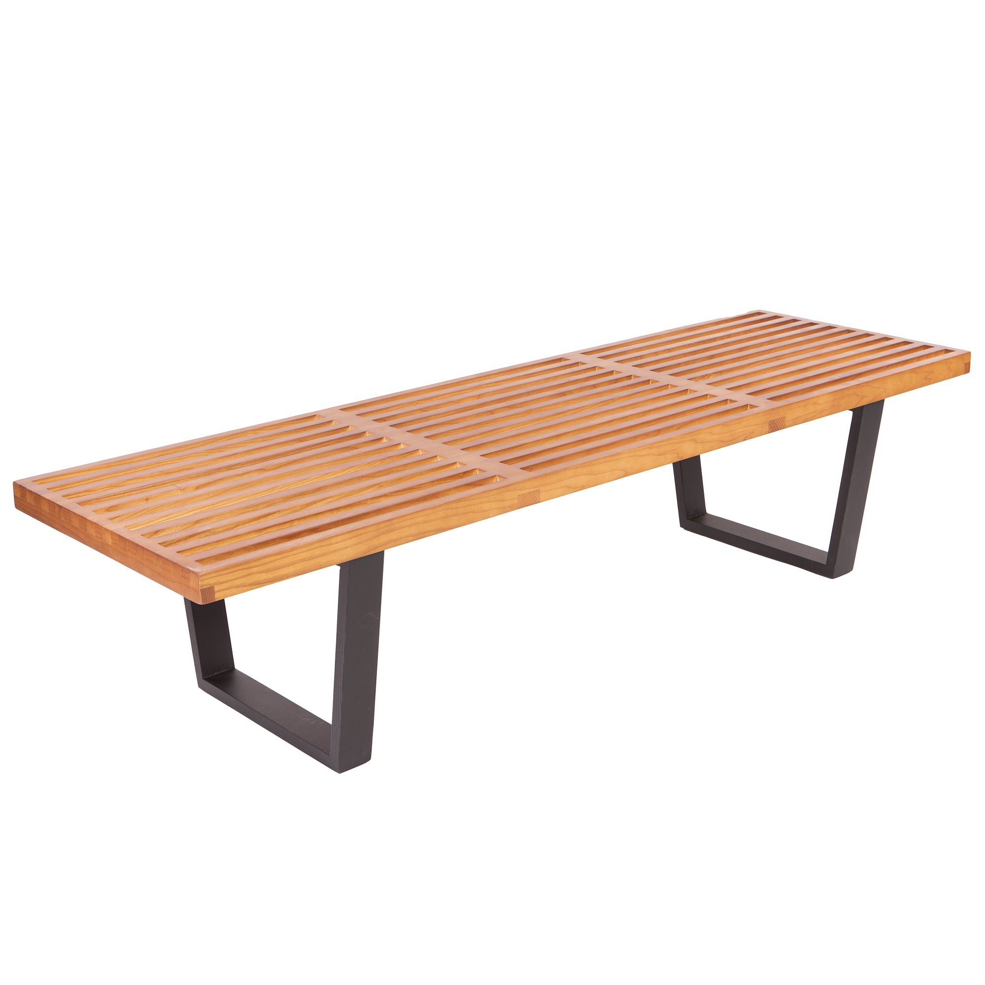 George Nelson style, Bank Nelson Bench Walnoot 152cm