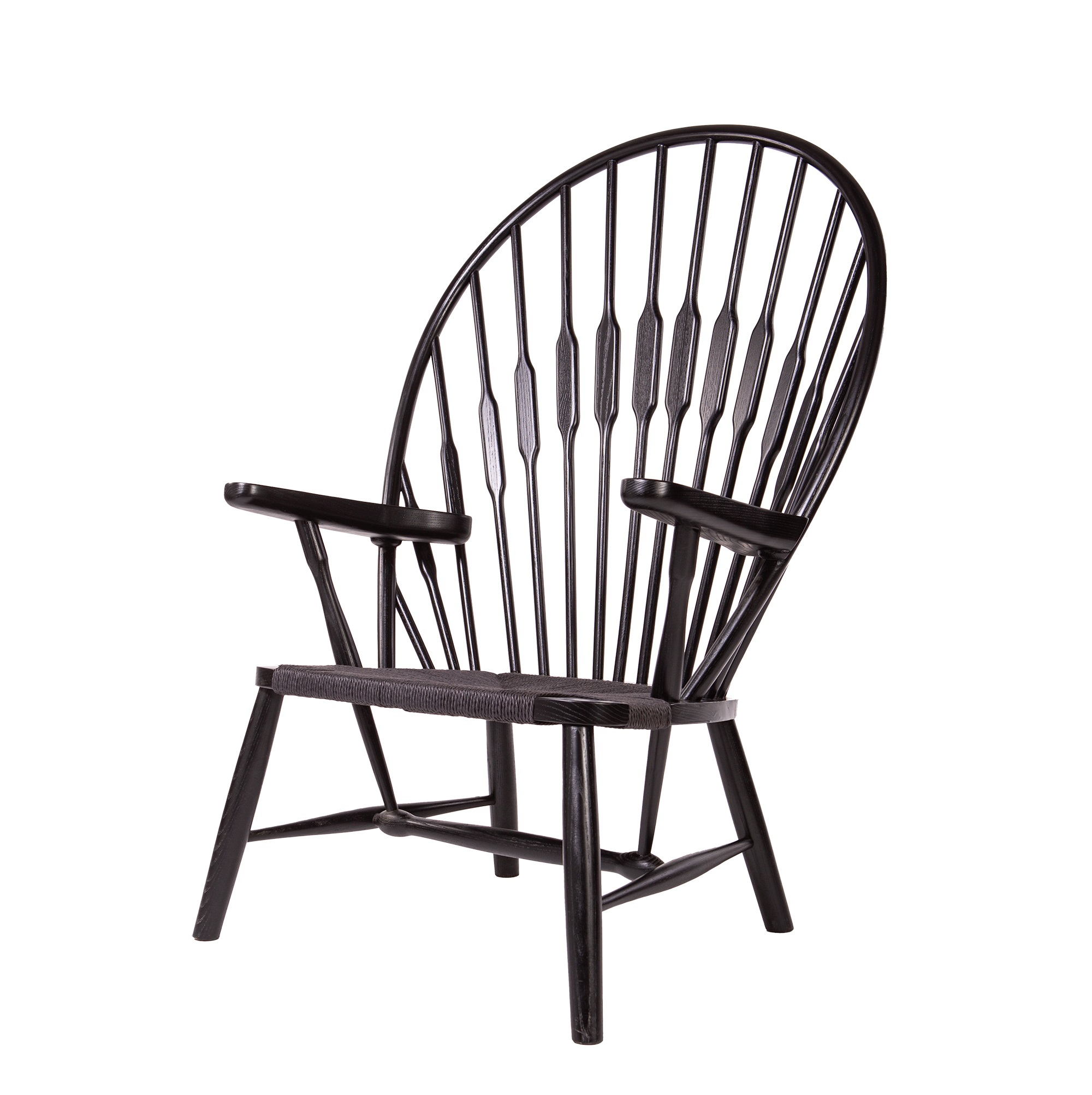 Wegner style, Lounge stoel Peacock zwart zwart