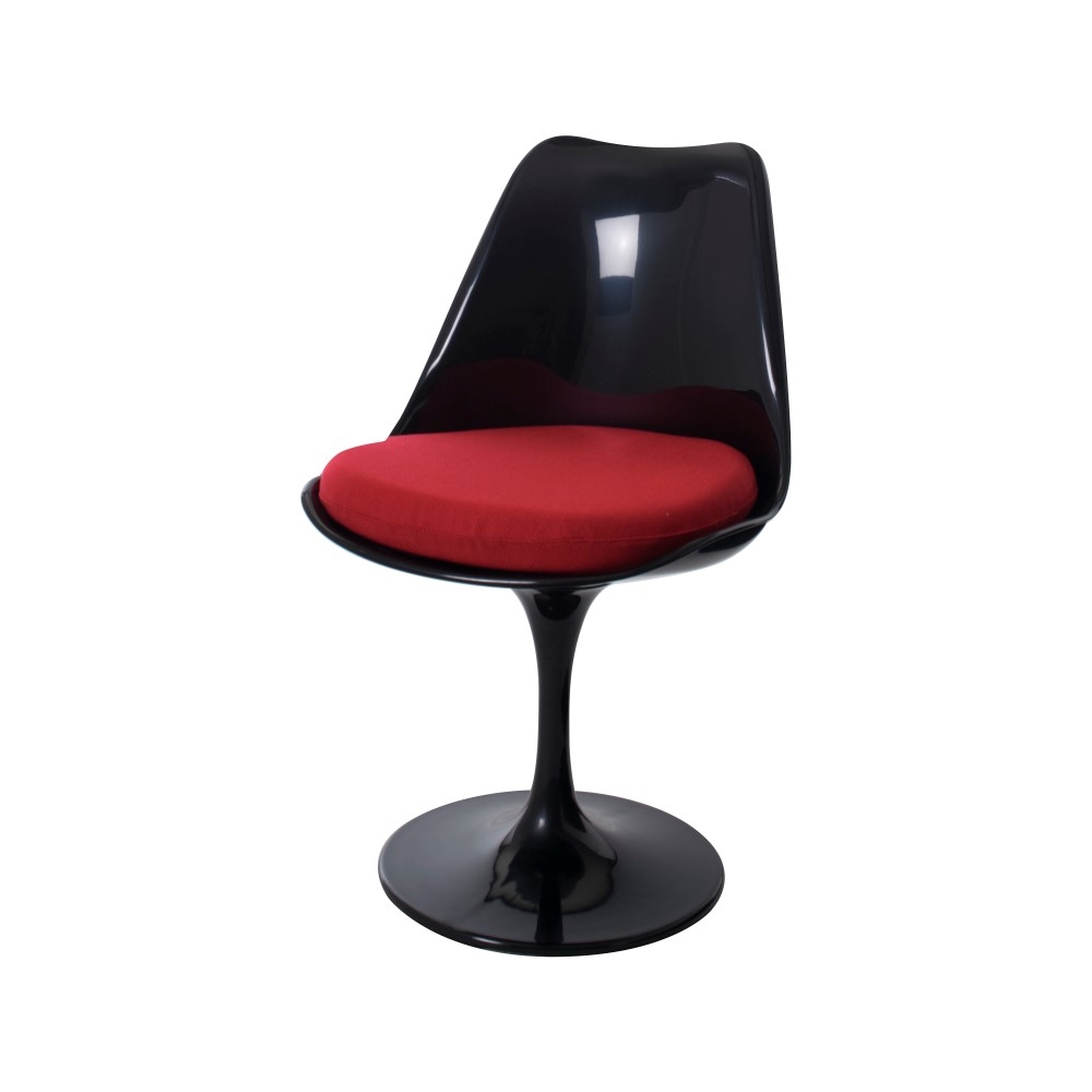 Eero Saarinen style, Eetkamerstoel Tulip stoel Zonder armleuning zwart rood