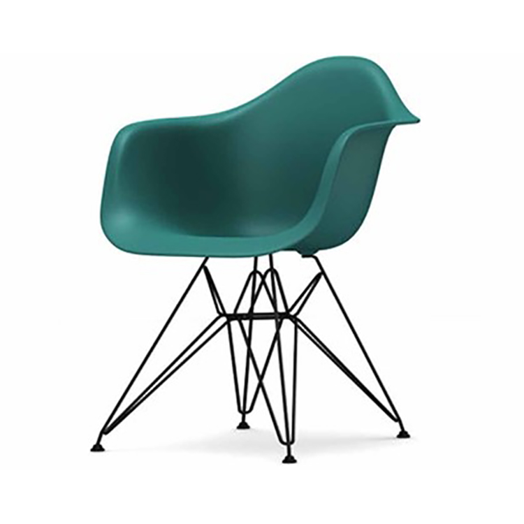 Charles Eames style, Eetkamerstoel DAR Zwart frame PP oceaanblauw