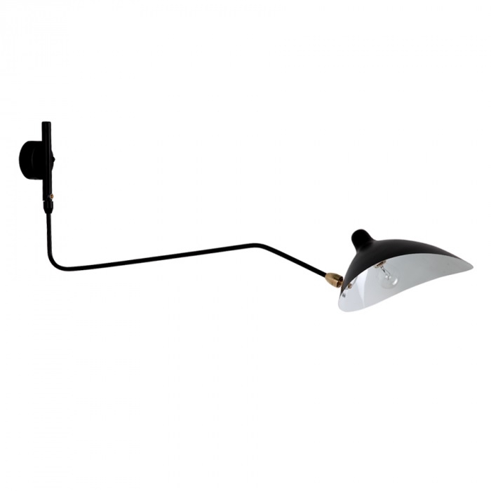 Serge Mouille style, Wandlamp Contemporary zwart