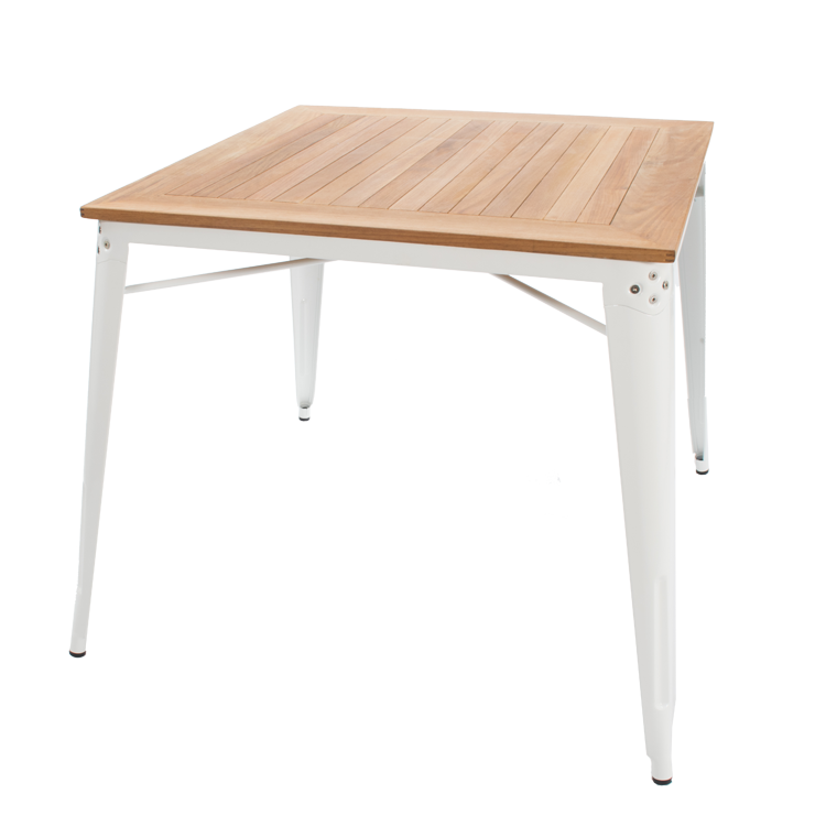 Xavier Pauchard style, Eettafel Buitentafel in Tolix-stijl eettafel wit