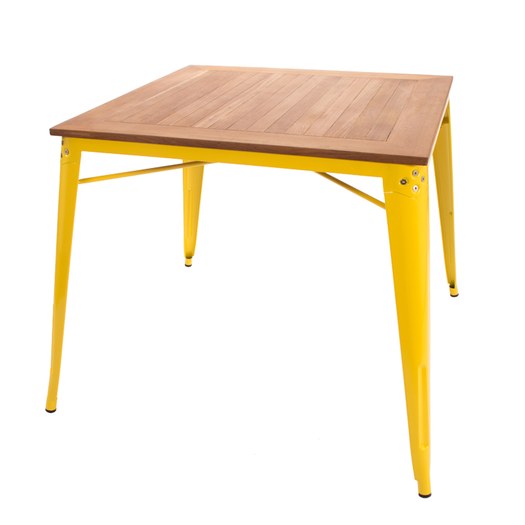 Xavier Pauchard style, Eettafel Buitentafel in Tolix-stijl eettafel geel