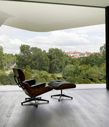 Design meubels Eames lounge walnoot zwart leer Nederland en België
